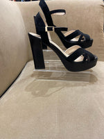 Marian Black Suade Platform Sandal