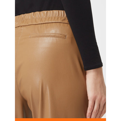 Gardeur Cary Faux Leather Casual Trousers Toffee