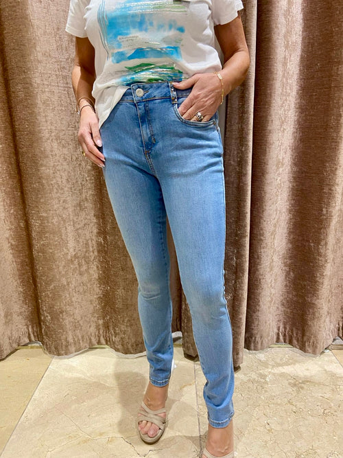 Eva Kayan Light Denim Skinny Jeans With Stud Details