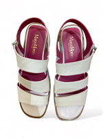 Marco Moreo Strappy Zip Detail White Sandals