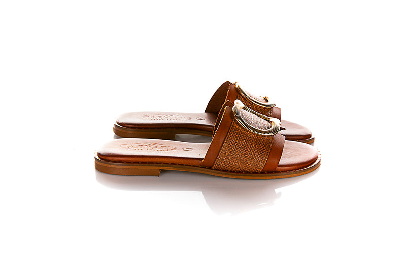 Carytis Toffee Leather Sandal