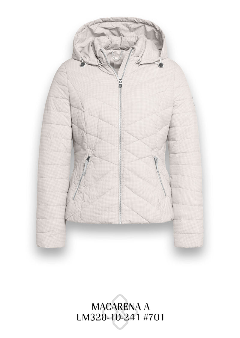 District Macarena Fitted Puffa Jacket In  Sand 