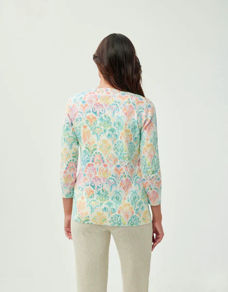 Leo & Ugo Nathalie Multi-colour Floral Print Twinset From The Back 