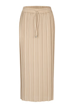 Marc Aurel Midi Pleated Sand Skirt with Drawstring Waist