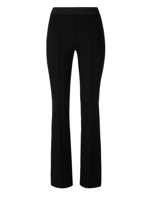 Marc Cain Winder Jersey Pull Up Black Wide Leg Trousers