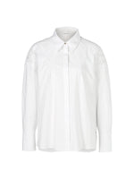 Marc Cain White Cotton Shirt With Embroidered Shoulder