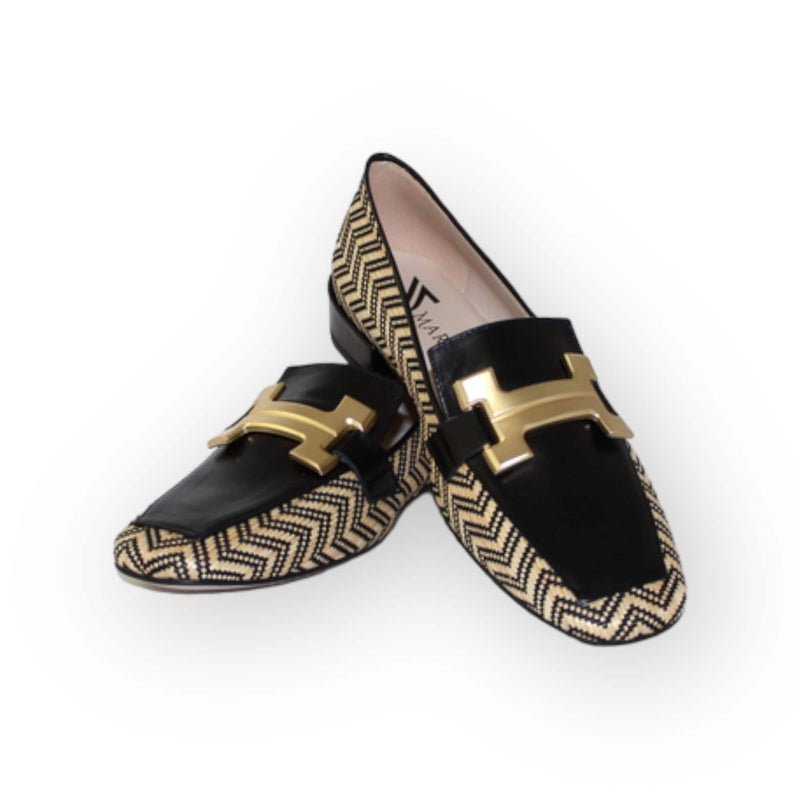 Marian Black Gold Loafer Style  Shoe