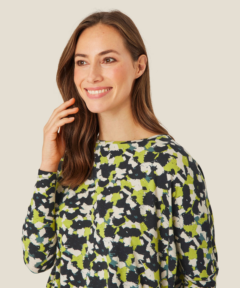 Masia Barr Dropped Shoulder Jersey Oasis Printed Top