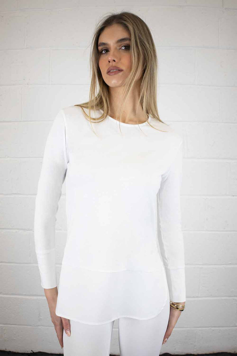 No2moro Sara White Cotton Layering Shirt
