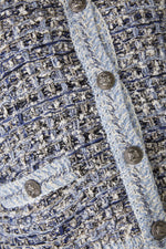 Oui Blue Cardigan with Silver Buttons