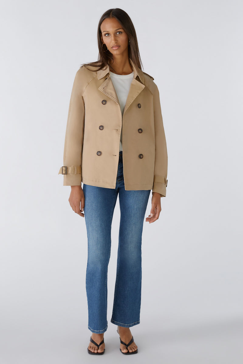 Oui Short  Casual Jacket in Sand