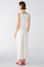 Oui Off White Relaxed Fit Trousers From Back