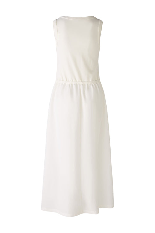 Oui Sleeveless White Cotton Drawstring Dress