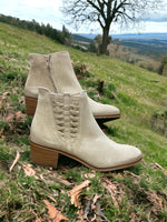 Paul Green Biscuit Suede Plait Detail Ankle Boots With Pointed Toes