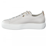 Paul Green Ivory/Gold Platform Toggle Slip On Trainers