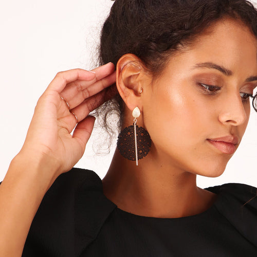 Scribble & Stone Bloom Laser Cut Statement Earrings